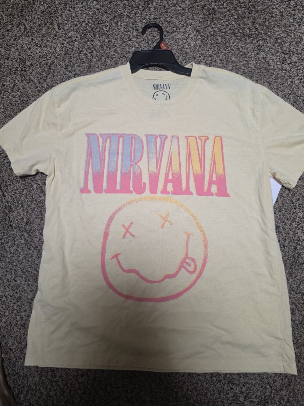 NIRVANA Yellow Women Tee with Pink Gradient Logo
